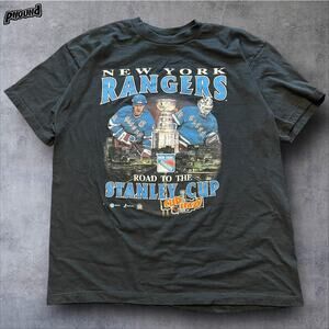 Vintage New York Rangers Shirt Mens XL NHL Road to the Stanley Cup Cup Crazy
